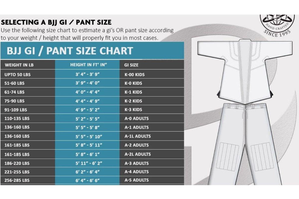 BJJ Gi Size Chart Find the Perfect Fit for Training Bravo