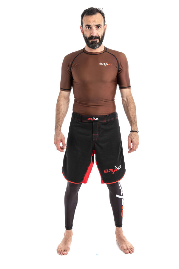 Brown Short Sleeve Rash Guard