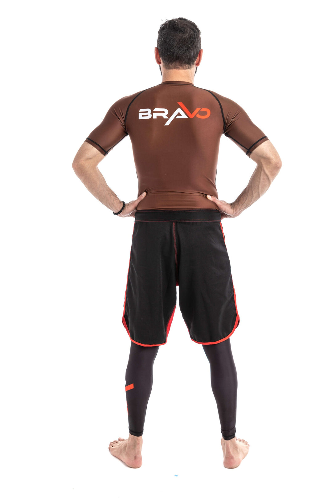 Brown Short Sleeve Rash Guard