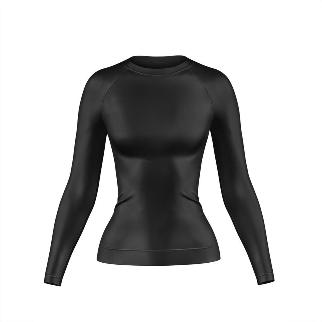 Womens Black Long sleeve Rash Guard